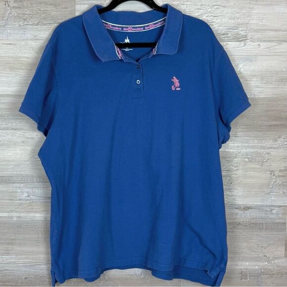 Disney Tops - Women’s Disney Polo Shirt with Pink Embroidery